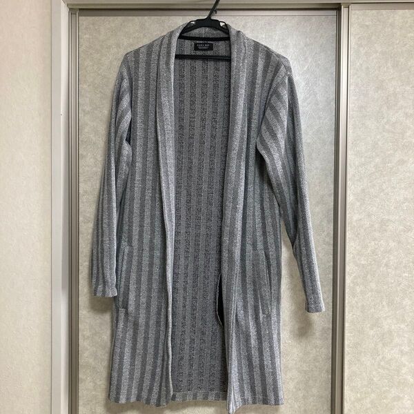 ZARA ロングカーディガン グレー メンズ M