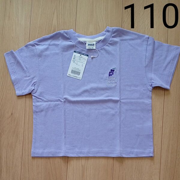定価:1650円 110cm BREEZE 未使用タグ付き 半袖Tシャツ フルーツ刺繍Tシャツ ぶどう グレープ