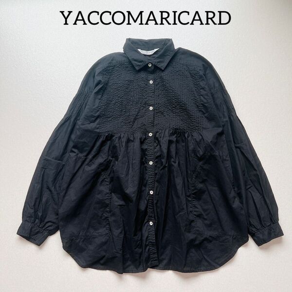 YACCOMARICARD ヤッコマリカルド ピンタック ボリュームブラウス ギャザー 黒