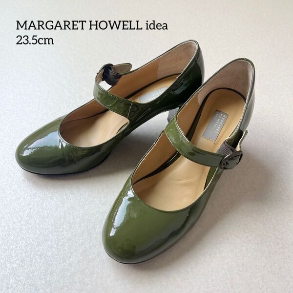 MARGARET HOWELL ideaグリーンストラップパンプス 23.5cm