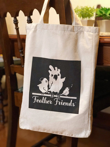 送料200円！【正規販売店】 トートバッグ 自然派素材◆Feather Friends オリジナルデザイン エコバッグ