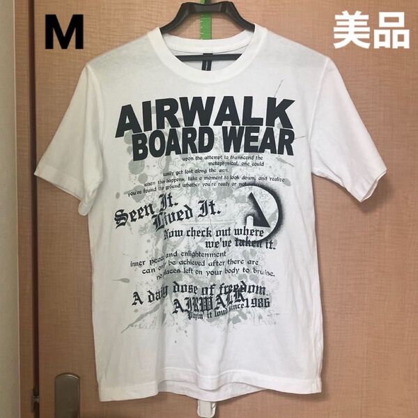 メンズ Tシャツ 半袖 ロゴ AIRWARK エアウォーク ホワイト コットン M 美品