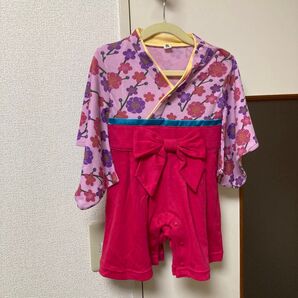 ベビー 袴風 ロンパース 女の子 70