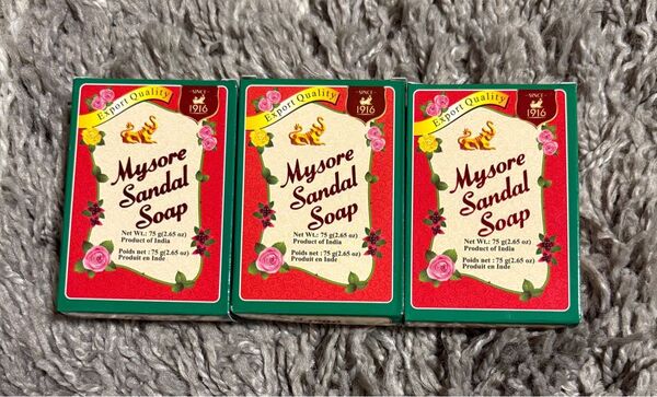 【人気】Mysore Sandal石鹸 75g×3個セット