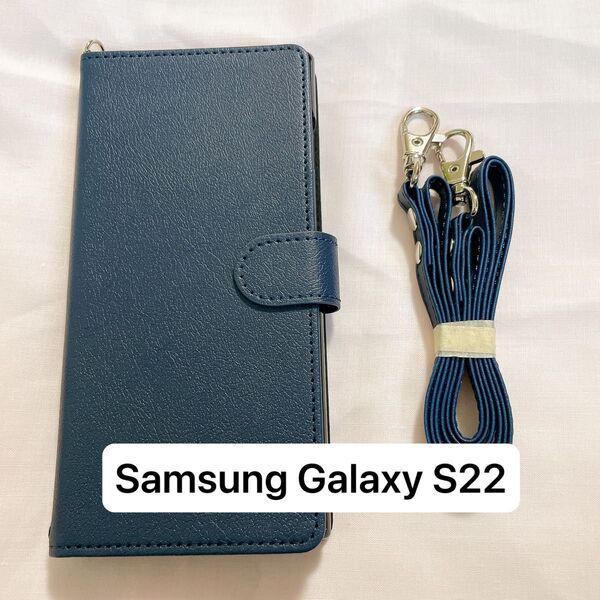 wisers Galaxy S22 Ultra SC-52C ケース SCG14 スマホケース 手帳型 ダークブルー カバー