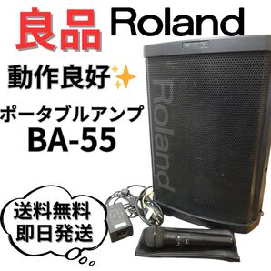 【良品】 Roland ローランド BA-55 ポータブルアンプ PAセット