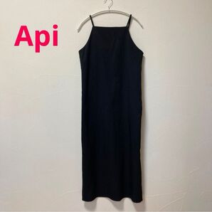 Api キャミワンピース・ブラック イージーケア