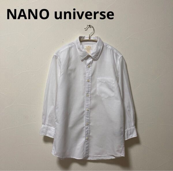 NANO universe(ナノ・ユニバース)フレンチリネン七分袖シャツ