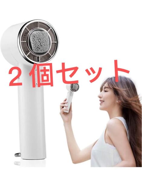 ハンディファン 冷却プレート搭載 携帯扇風機 冷感 手持ち扇風機 ハンディ扇風機 5段階風力調節 2個セット