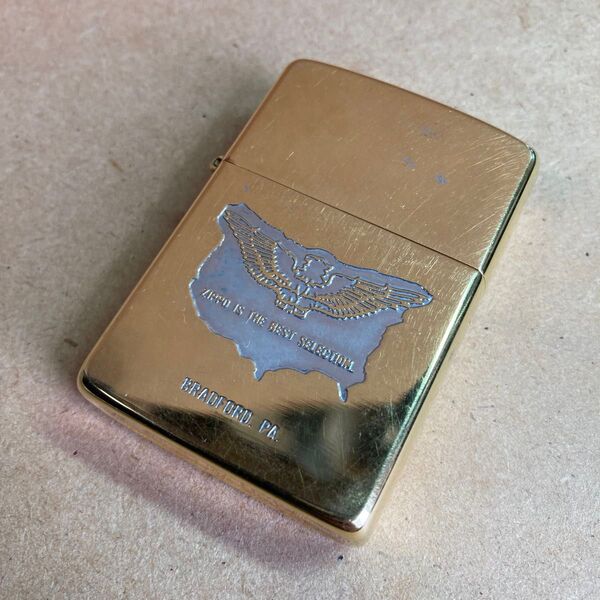 ZIPPO ジッポー best selection イーグル 鷲 ワシ エッチング ポリッシュ ゴールド 金 1989年