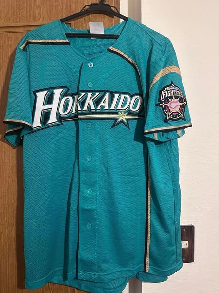 北海道日本ハムファイターズ 試合ユニフォーム Lサイズ グリーン系 清宮ユニフォーム ワッペン付き
