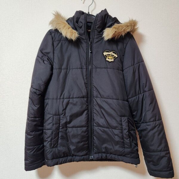 【美品】ブルークロス ファー付きダウンコート Lサイズ 160〜165サイズ