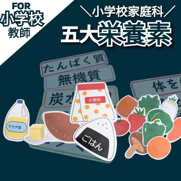 小学校教師用教材教具 家庭科 栄養素と働き 食品 分類 授業準備 給食指導にも