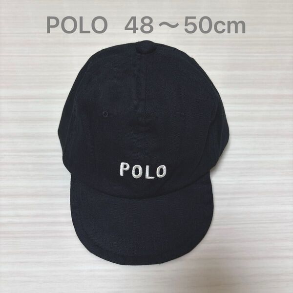 POLO ベビー 帽子 キャップ ブラック 48〜50cm