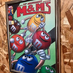 新品 アメリカン・インテリアポスター【m&m's】A4size フレーム付
