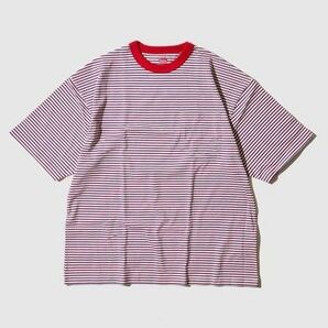【新品未使用】ヘルスニット クルーネック ボーダーTシャツ 赤 Mサイズ Tシャツ 半袖 半袖Tシャツ