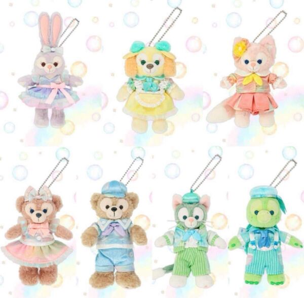 カラフルハピネスダッフィー&フレンズ ぬいぐるみバッジ まとめ売り 東京ディズニーリゾート限定