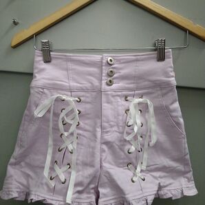 新品 未使用 ハニーシナモン ショートパンツ パープル フリル