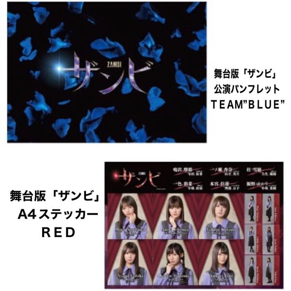 ザンビ zambi舞台版「ザンビ」公演パンフレットTEAMBLUE a4ステッカーRED セット 山下美月 乃木坂46 欅坂46