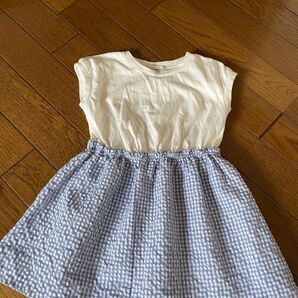 こども フィス ワンピース ギンガムチェック Sサイズ