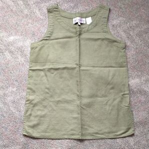 Wearthbound ノースリーブトップス カーキグリーン 麻55%