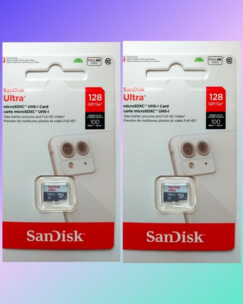 SanDisk サンディスク microSDカード 128GB Class10 2枚