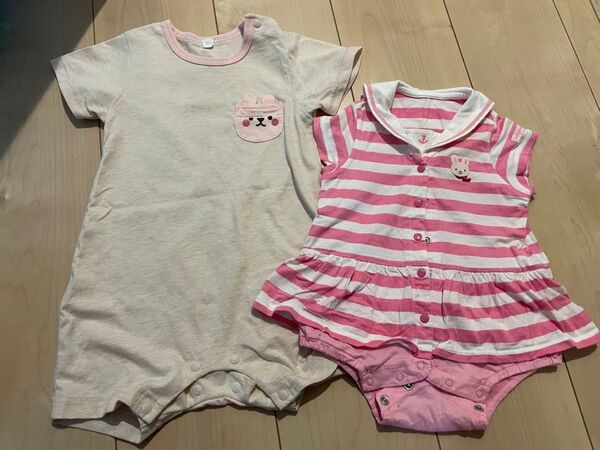 ミキハウス 半袖ロンパース 70cm80cm