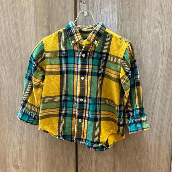 ラルフローレン チェックシャツ キッズ 90 イエロー系