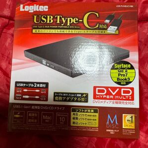 新品 Logitec USB Type-C ポータブルDVDドライブ LDR-PVA8UCVBK