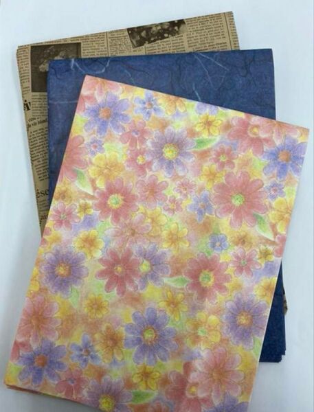 ラッピング紙 包装紙 和紙柄 花柄 欧文柄 包装紙 ペーパー