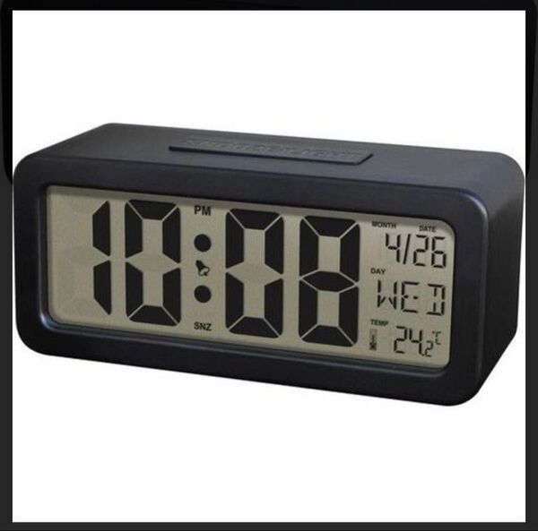 新品 【誠時】 デジタル置き時計 クロル LCD-007BK ブラック アラーム&スヌーズ バックライト付 目覚まし時計