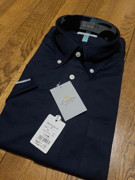 高島屋などの百貨店販売品 日本製。L.cratico 半袖ビジカジ兼用シャツ ネイビー M 着やすくておすすめです。