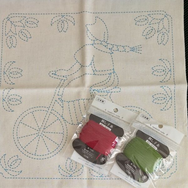 刺し子キット オランダ 自転車に乗る少女