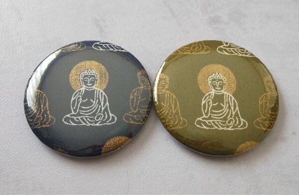 マグネット2個セット 大仏様 ハンドメイド 冷蔵庫などに 58mm