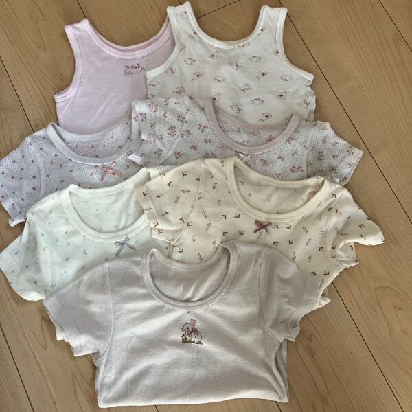 キッズ女の子肌着 半袖タンクトップ100cm7枚組
