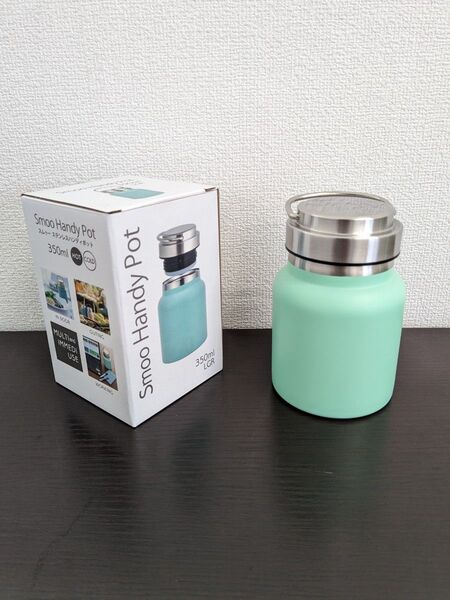 ステンレス製 携帯用 魔法瓶 フードポット 350ml 保冷 保温 スープジャー 弁当箱 スープ入れ 真空二重構造