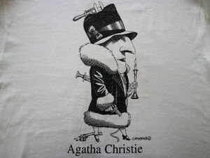 デッドストック 1992年 アガサ クリスティ ビンテージ Agatha Christie Tシャツ USA製 XL アート// Largely literary ミステリー 推理 小説