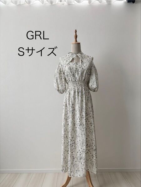 GRL Sサイズ ワンピース 花柄 ホワイト 白 春 オフショルダー