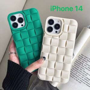 高級感 iPhoneケース あみあみ おしゃれ 保護 14 グリーン