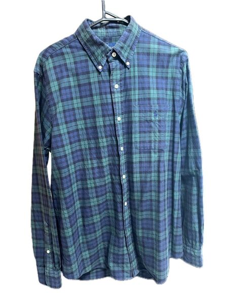 Ralph Lauren ラルフローレン 長袖 ボタンダウン チェック シャツ グリーン メンズ Mサイズ