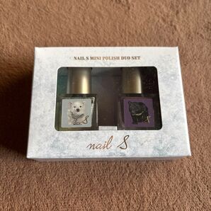 nail S mini polish duo set マニキュア 2個セット ネイルエス 白黒クマ