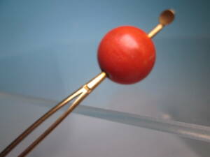 [. month ] antique *K18ps.@.. sphere 1,6cm. ornamental hairpin 11,92g