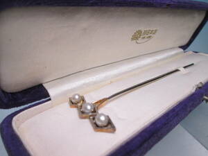 [. month ] antique * Haneda head office gold skill book@ pearl decoration. ornamental hairpin also case attaching 