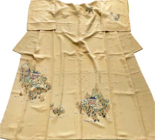 【B0211】着物 訪問着・付下 袷 正絹 茶 対象身長~159cm 入学式などにも