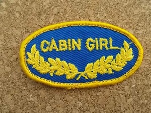 80s キャビンガールCABIN GIRL ビンテージ 刺繍ワッペン/制服マリン客室乗務員カスタム船舶パッチ航空機USAアメリカ飛行機