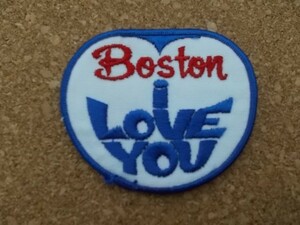 80s ボストン BOSTON I LOVE アイラブ 刺繍ワッペン/ビンテージVoyager旅行アメカジ観光カスタム土産ジョークおもしろいパロディA