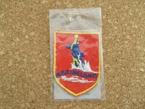 70s マリンランドMARINELAND 刺繍ワッペン/イルカ水族館USAビンテージVoyager旅行スーベニア観光アップリケ土産Patches