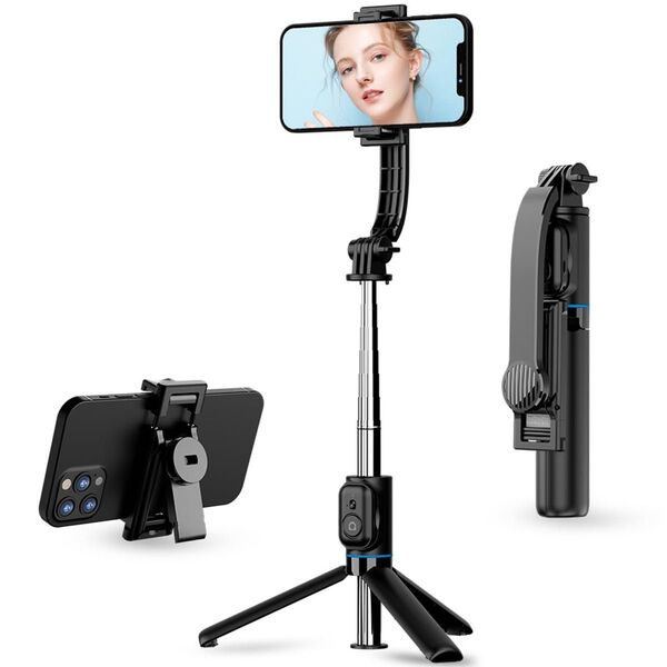 自撮り棒 iPhoneセルカスティック 360°回転 ワイヤレスリモコン