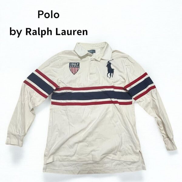 POLO by Ralph Lauren ポロ ラルフローレン 長袖ポロシャツ L 160 ホワイト WHITE コットン100%