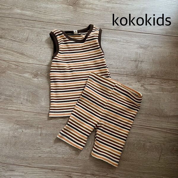 韓国子供服 kokokids ノースリーブ セットアップ ボーダー